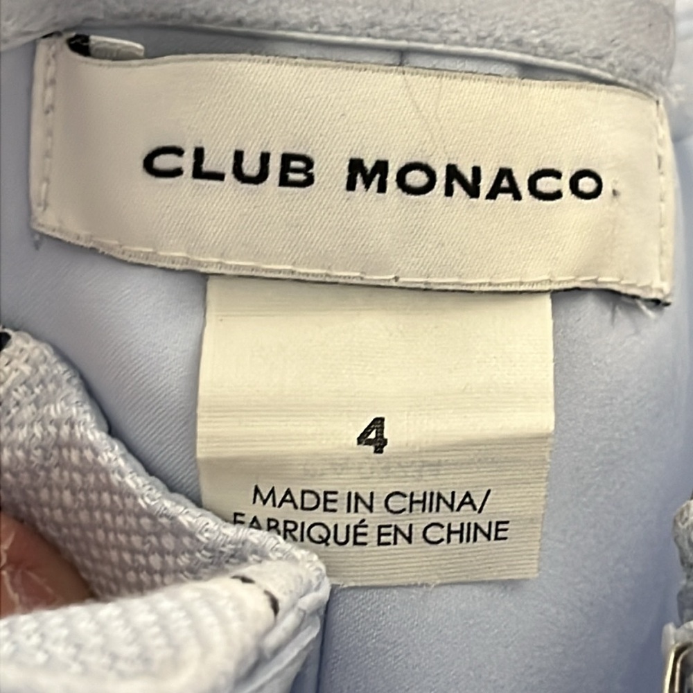 Club Monaco BLUE STRIPE ALBERRTAH JUMPSUIT Size 4 COASTAL CROPPED WIDE LEG EUC - Picture 5 of 8